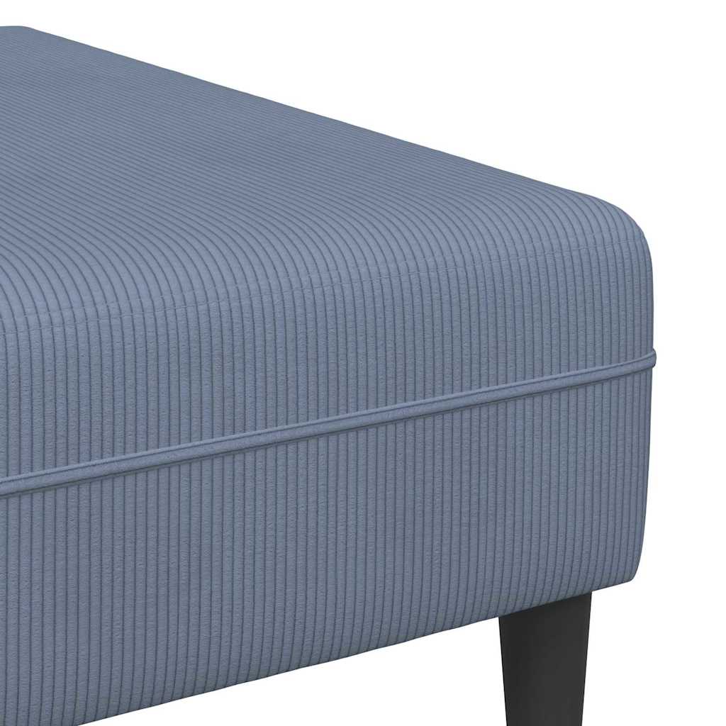 Stof Sofa Med Pude Blå Corduroy Stof
