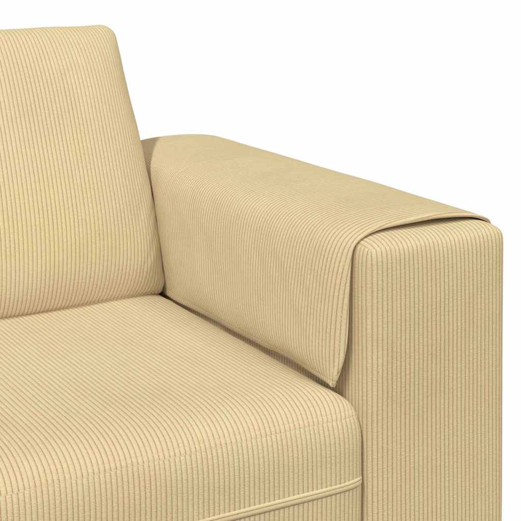 Stof Sofa Med Pude Grågrøn Corduroy Stof