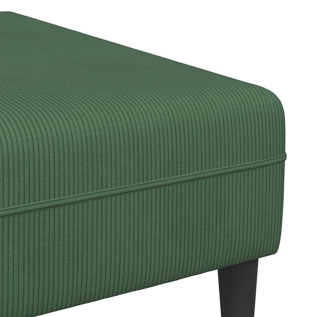 Stof Sofa Med Pude Mørkegrøn Corduroy Stof