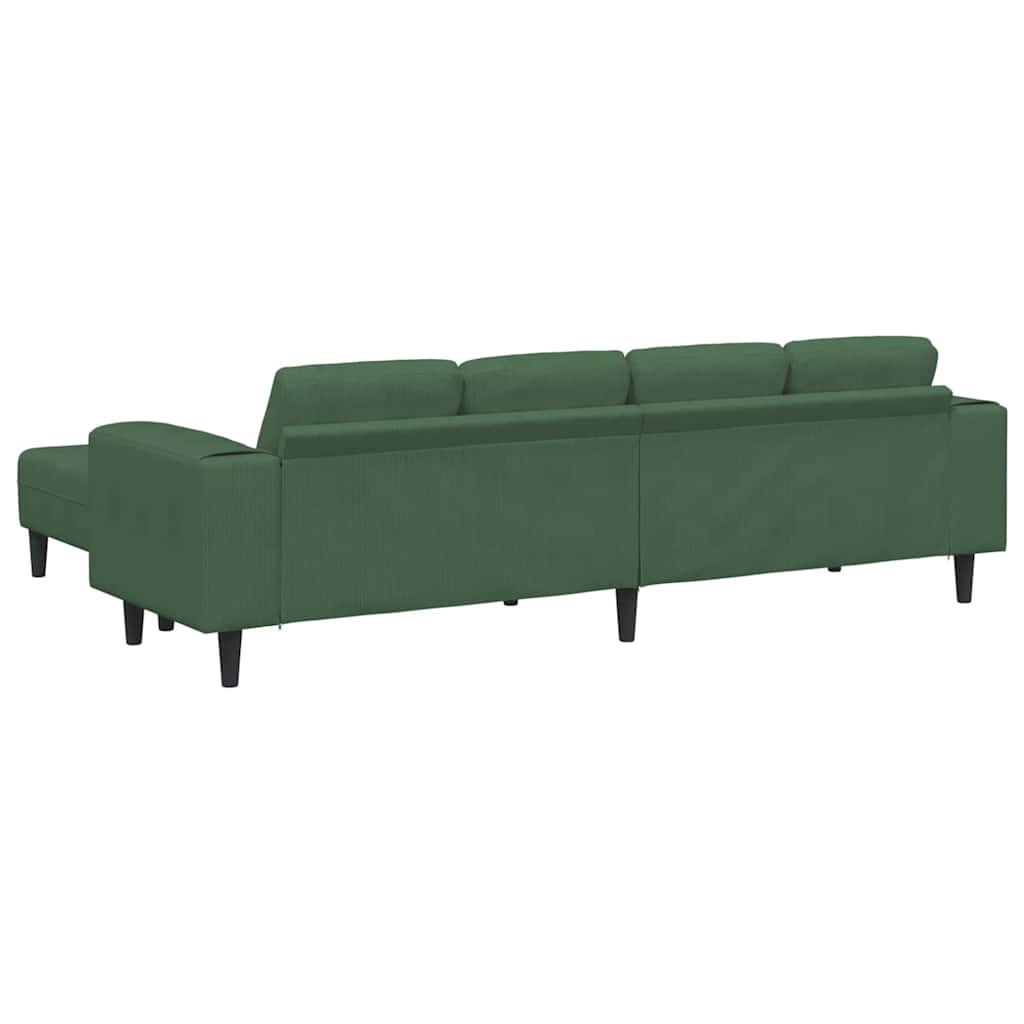 Stof Sofa Med Pude Mørkegrøn Corduroy Stof