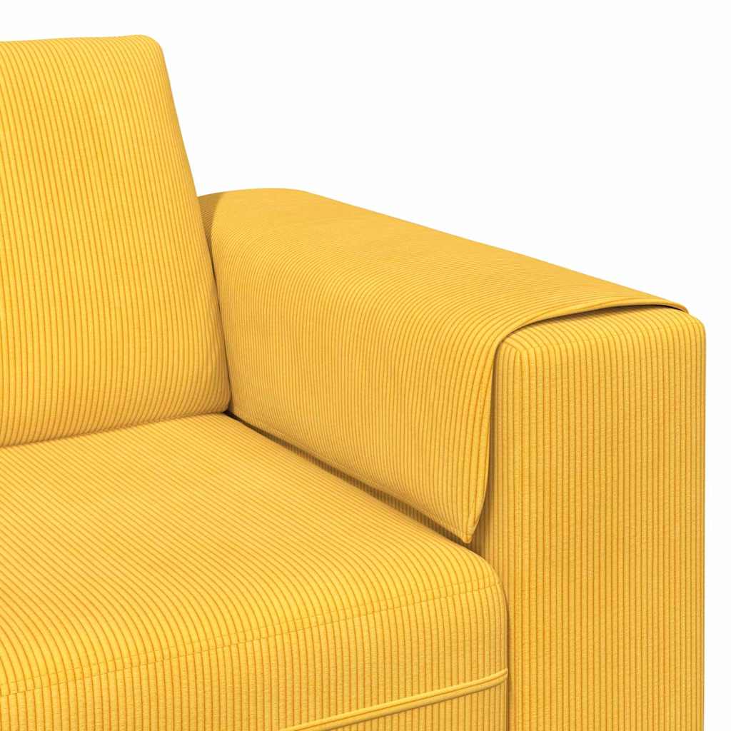 Stof Sofa Lys Gul Corduroy Stof