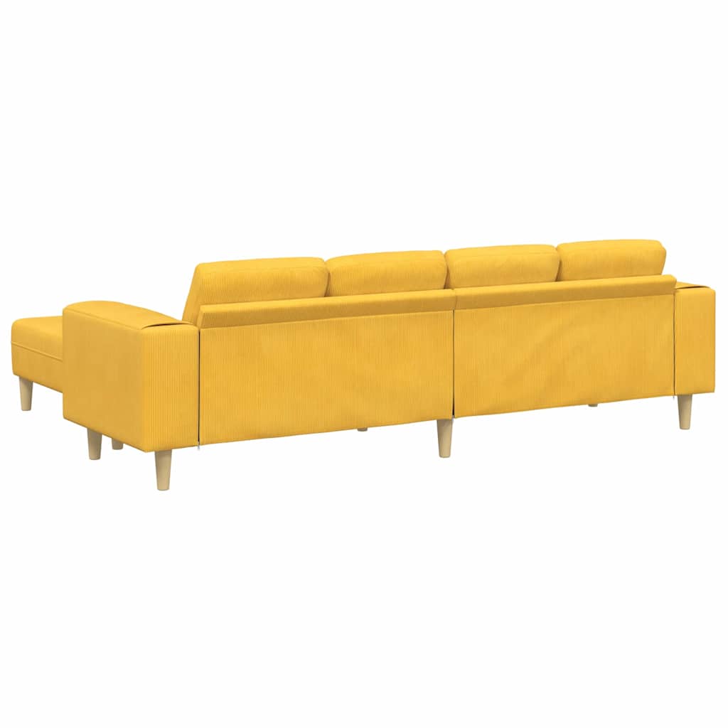 Stof Sofa Lys Gul Corduroy Stof