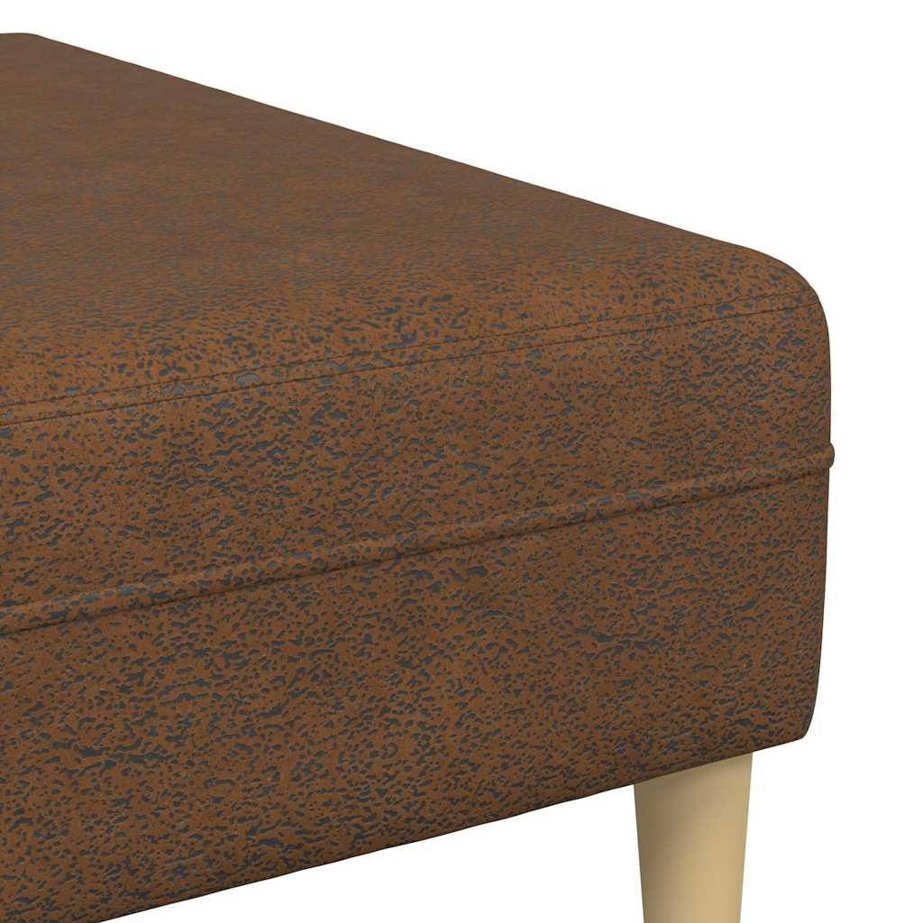 Sofa Sæt Brun Faux Suede Læder