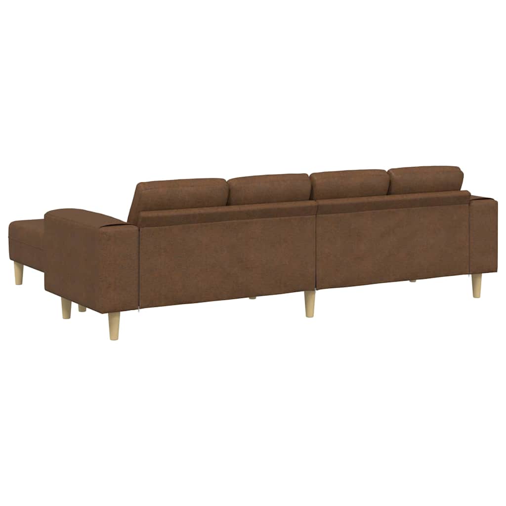 Sofa Sæt Brun Faux Suede Læder