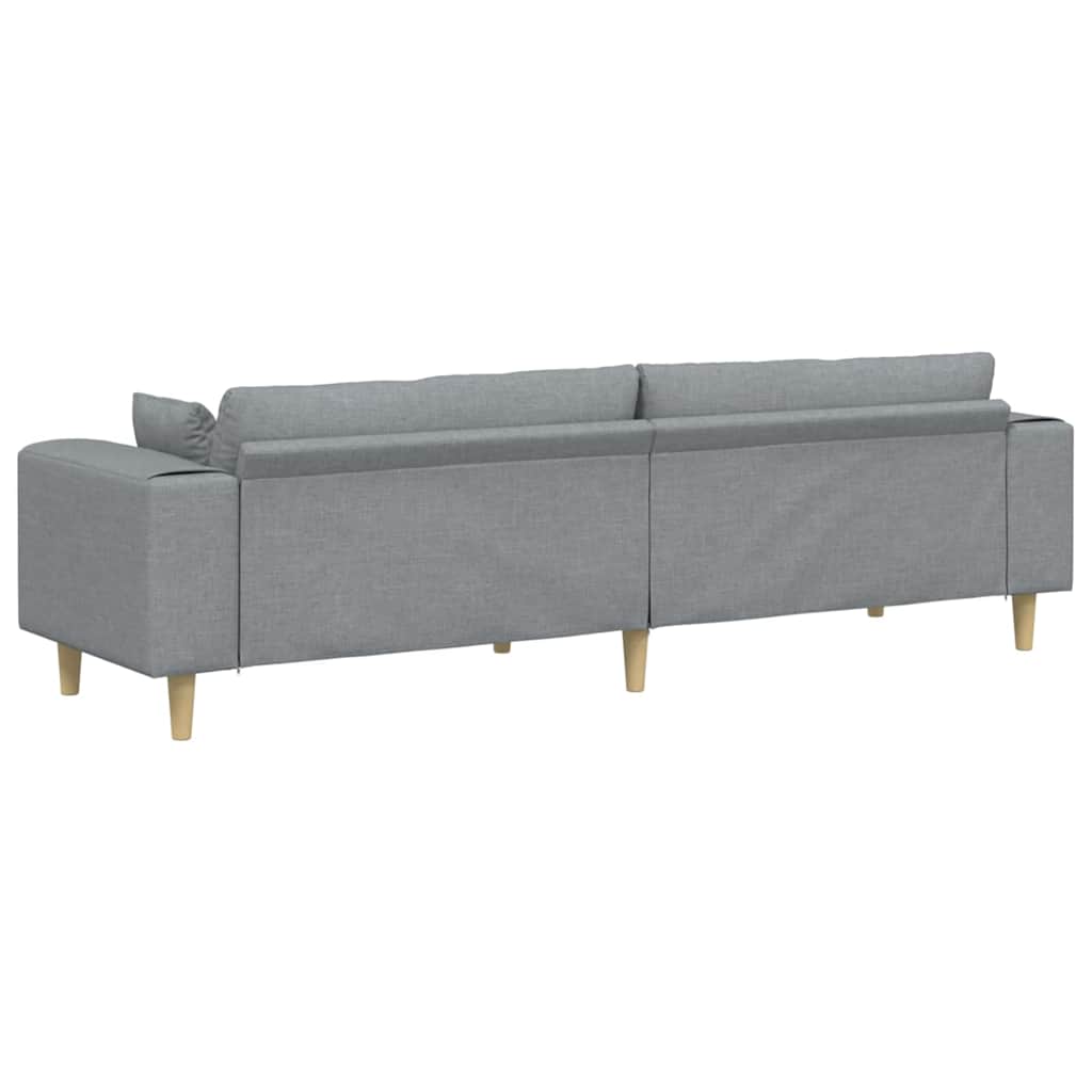 Stof Sofa Med Pude Lysegrå 208 Cm Stof