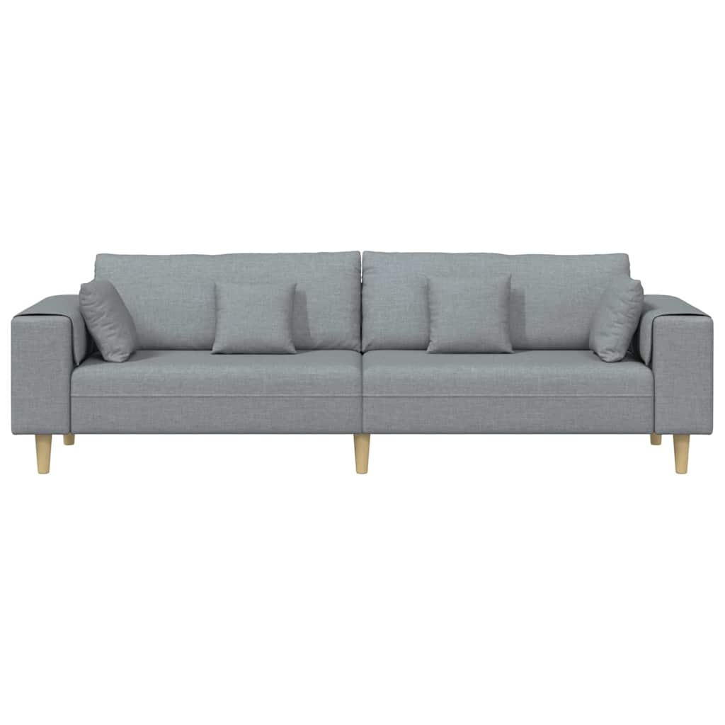 Stof Sofa Med Pude Lysegrå 208 Cm Stof