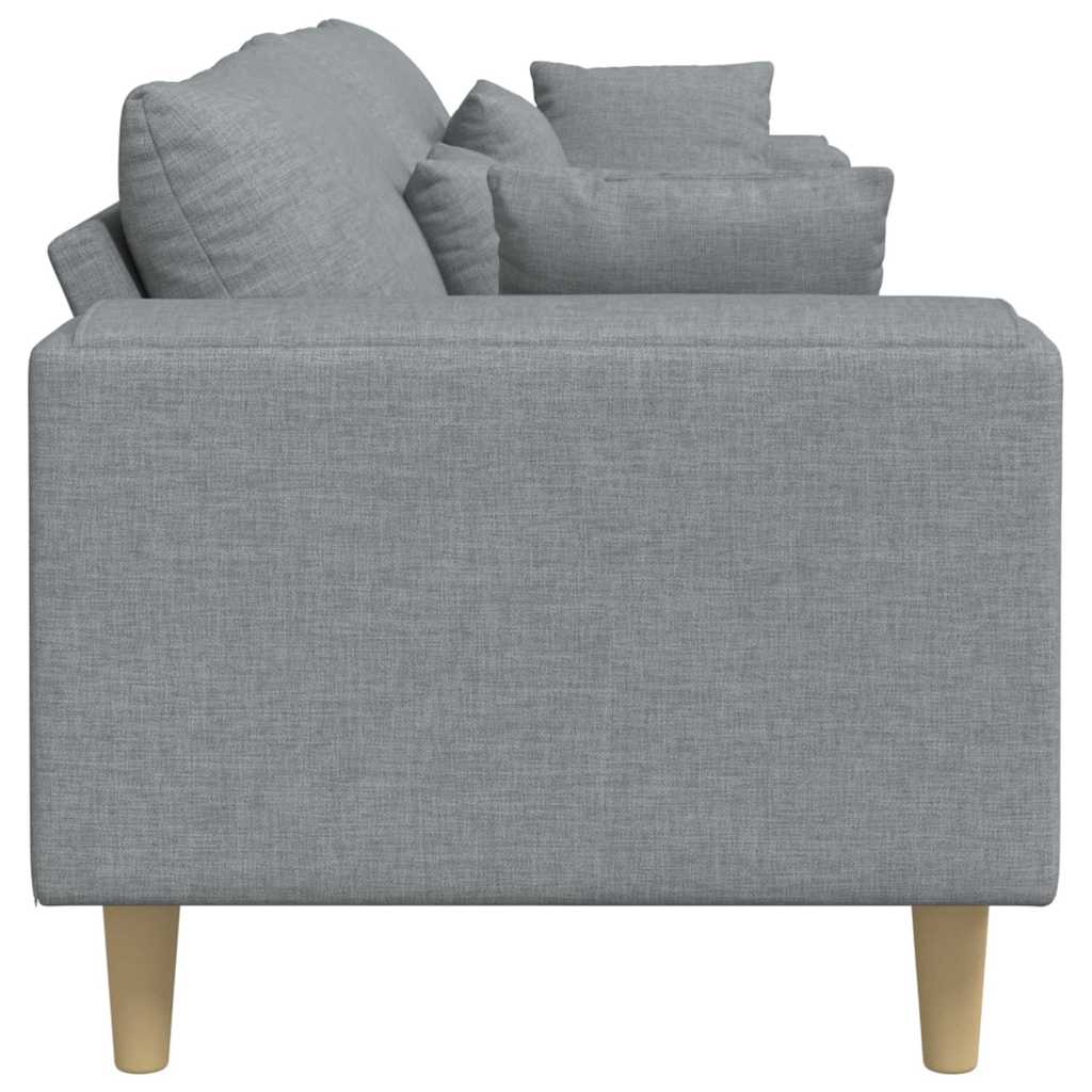 Stof Sofa Med Pude Lysegrå 208 Cm Stof