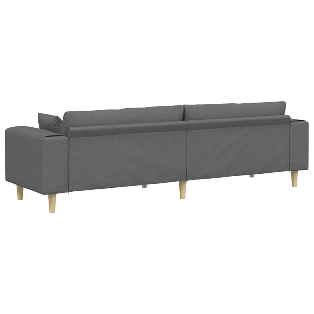 Stof Sofa Med Pude Mørkegrå 208 Cm Stof