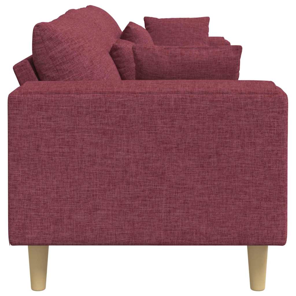 Stof Sofa Med Pude Vinrød 208 Cm Stof