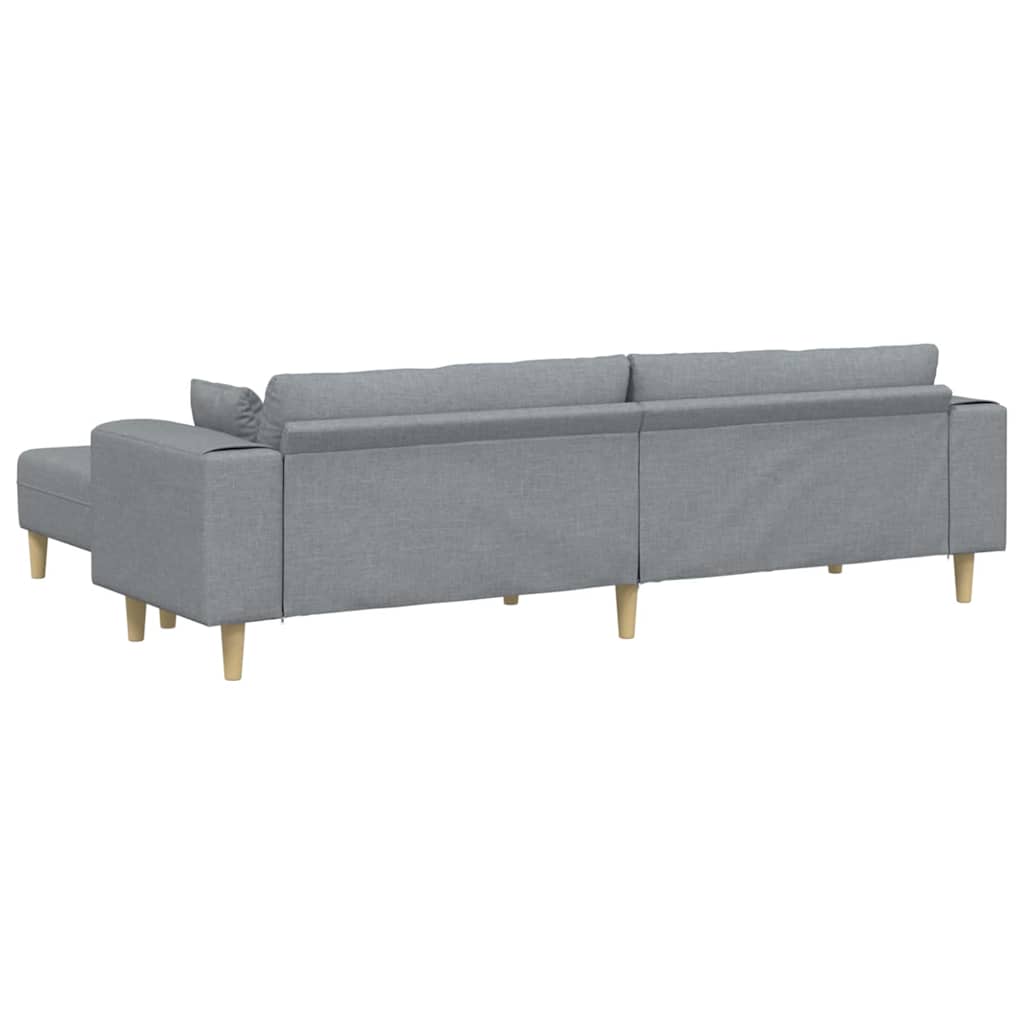 Stof Sofa Med Pude Lysegrå 208 Cm Stof