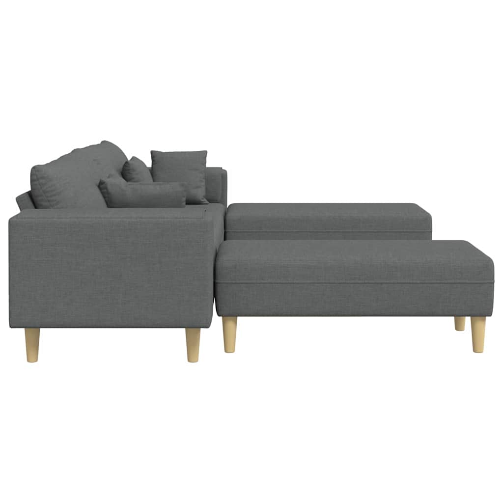 Stof Sofa Med Pude Mørkegrå 208 Cm Stof