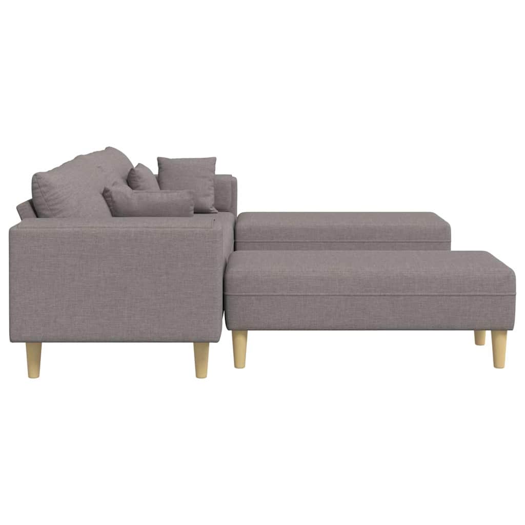 Stof Sofa Med Pude Gråbrun 208 Cm Stof