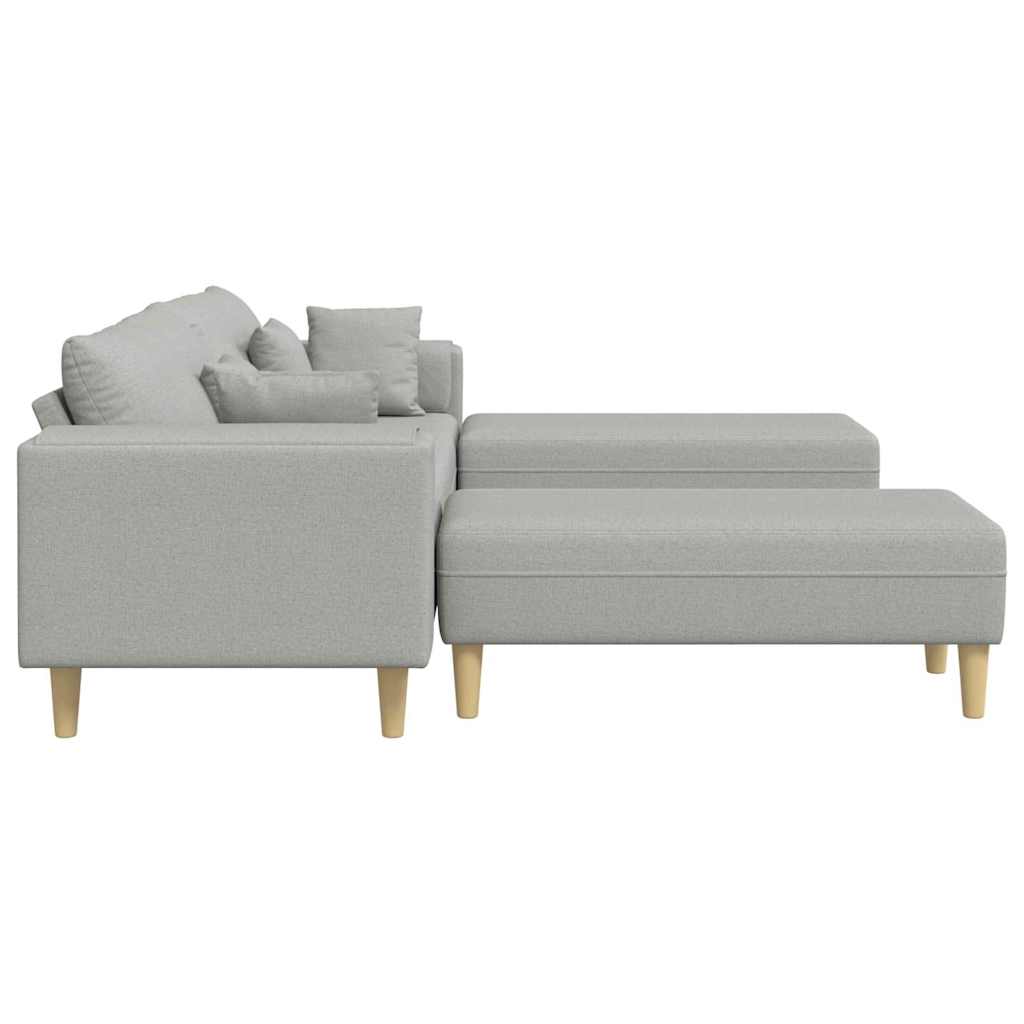 Stof Sofa Med Pude Skygrå 208 Cm Stof