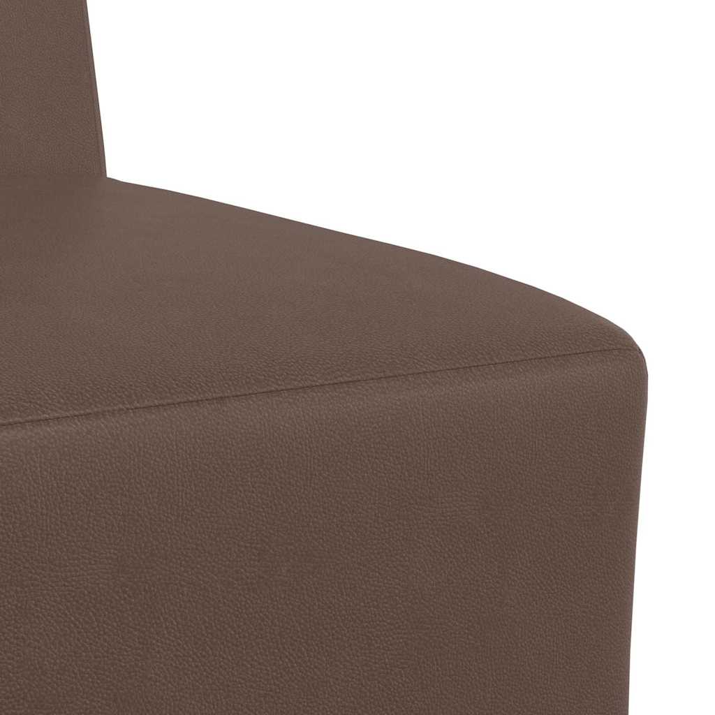 Modulsofa Enhed Uden Arme 2 Pcs Brun 55 X 74 X 82 Cm Faux Læder Lysegrå Og Mørkegrå