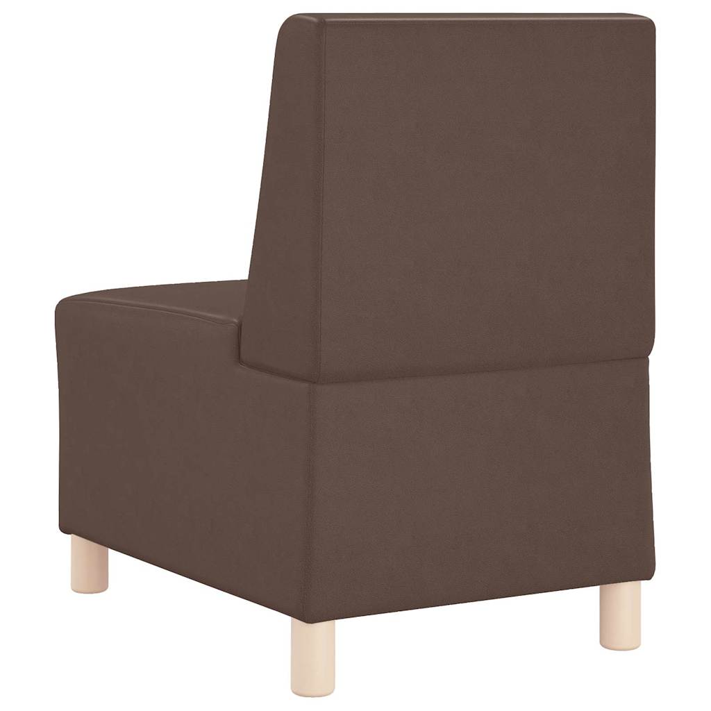 Modulsofa Enhed Uden Arme 2 Pcs Brun 55 X 74 X 82 Cm Faux Læder Lysegrå Og Mørkegrå