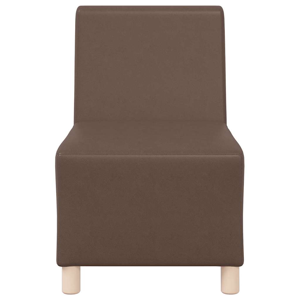 Modulsofa Enhed Uden Arme 2 Pcs Brun 55 X 74 X 82 Cm Faux Læder Lysegrå Og Mørkegrå