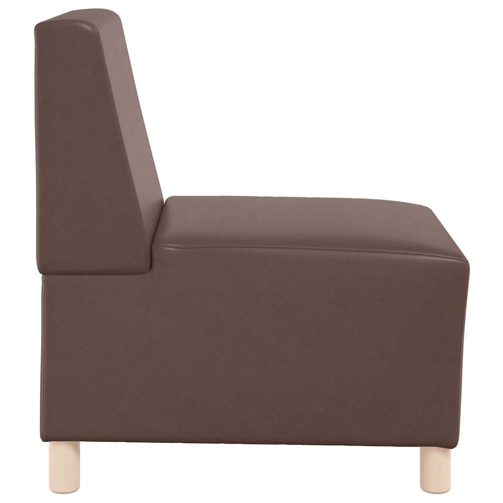 Modulsofa Enhed Uden Arme 2 Pcs Brun 55 X 74 X 82 Cm Faux Læder Lysegrå Og Mørkegrå