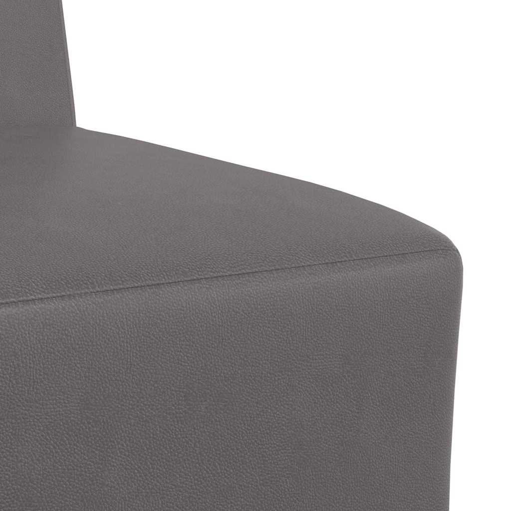 Modulsofa Enhed Uden Arme 2 Pcs Grå 55 X 74 X 82 Cm Faux Læder Lysegrå Og Mørkegrå