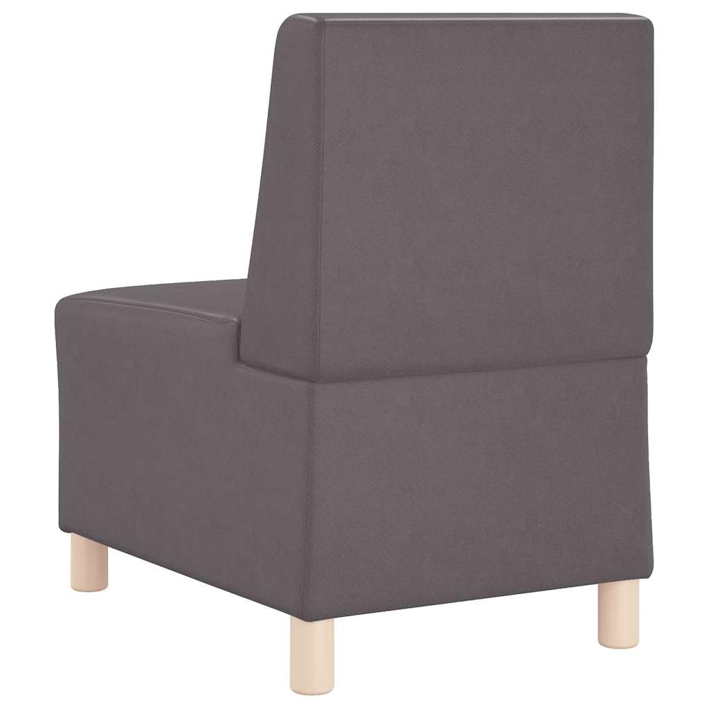 Modulsofa Enhed Uden Arme 2 Pcs Grå 55 X 74 X 82 Cm Faux Læder Lysegrå Og Mørkegrå