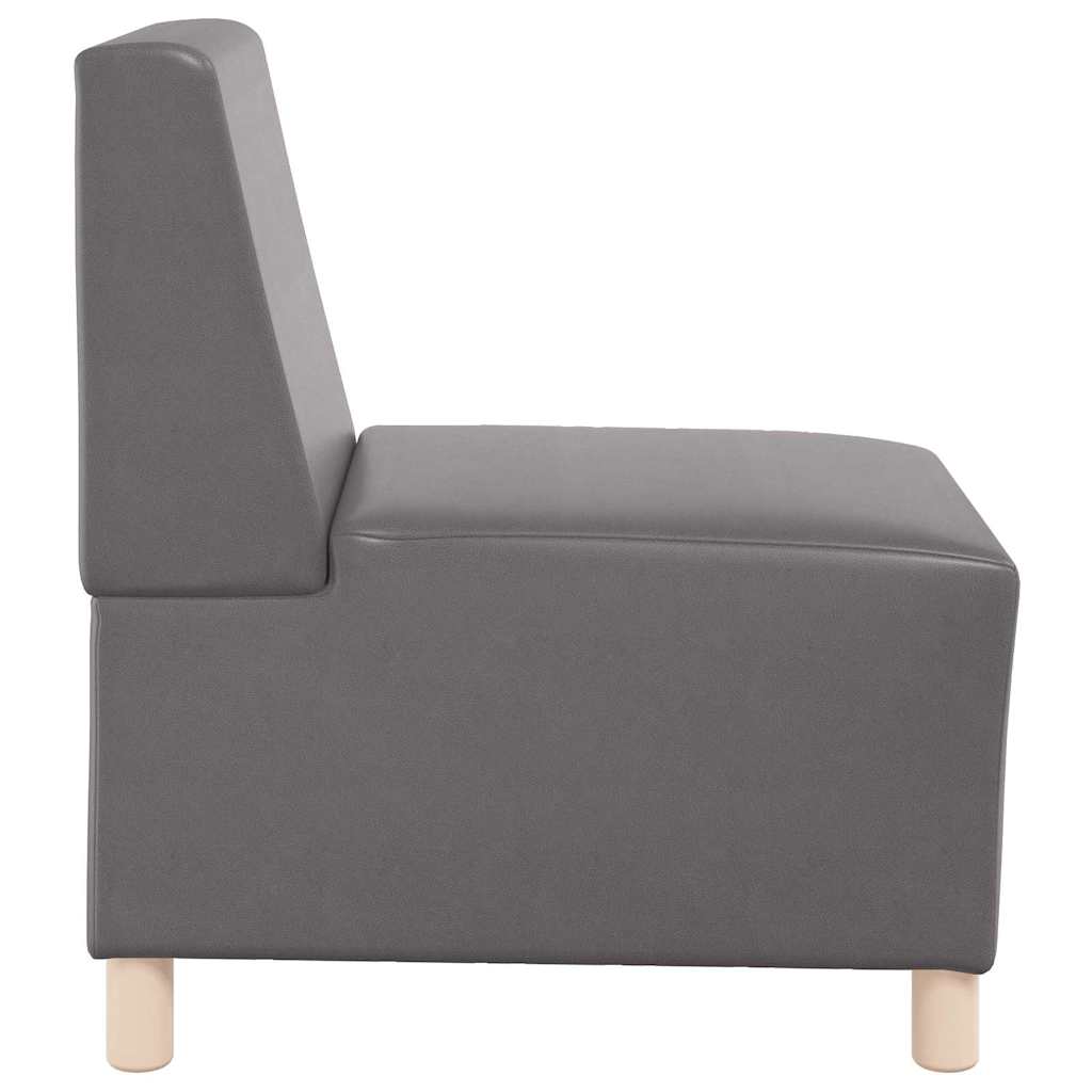 Modulsofa Enhed Uden Arme 2 Pcs Grå 55 X 74 X 82 Cm Faux Læder Lysegrå Og Mørkegrå