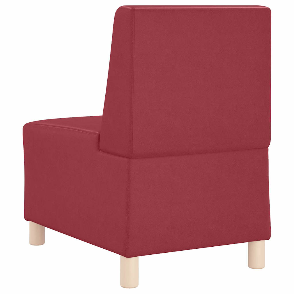 Modulsofa Enhed Uden Arme 2 Pcs Vinrød 55 X 74 X 82 Cm Lysegrå Og Mørkegrå