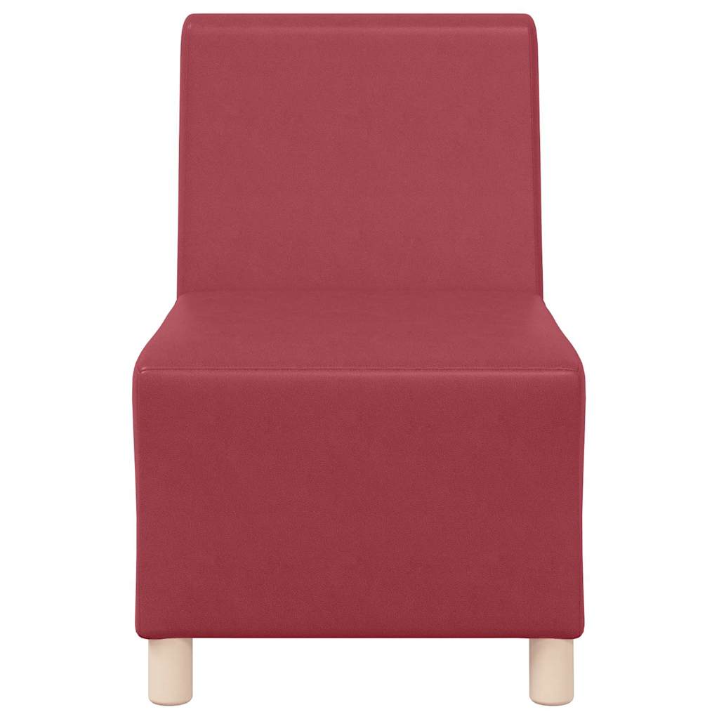 Modulsofa Enhed Uden Arme 2 Pcs Vinrød 55 X 74 X 82 Cm Lysegrå Og Mørkegrå