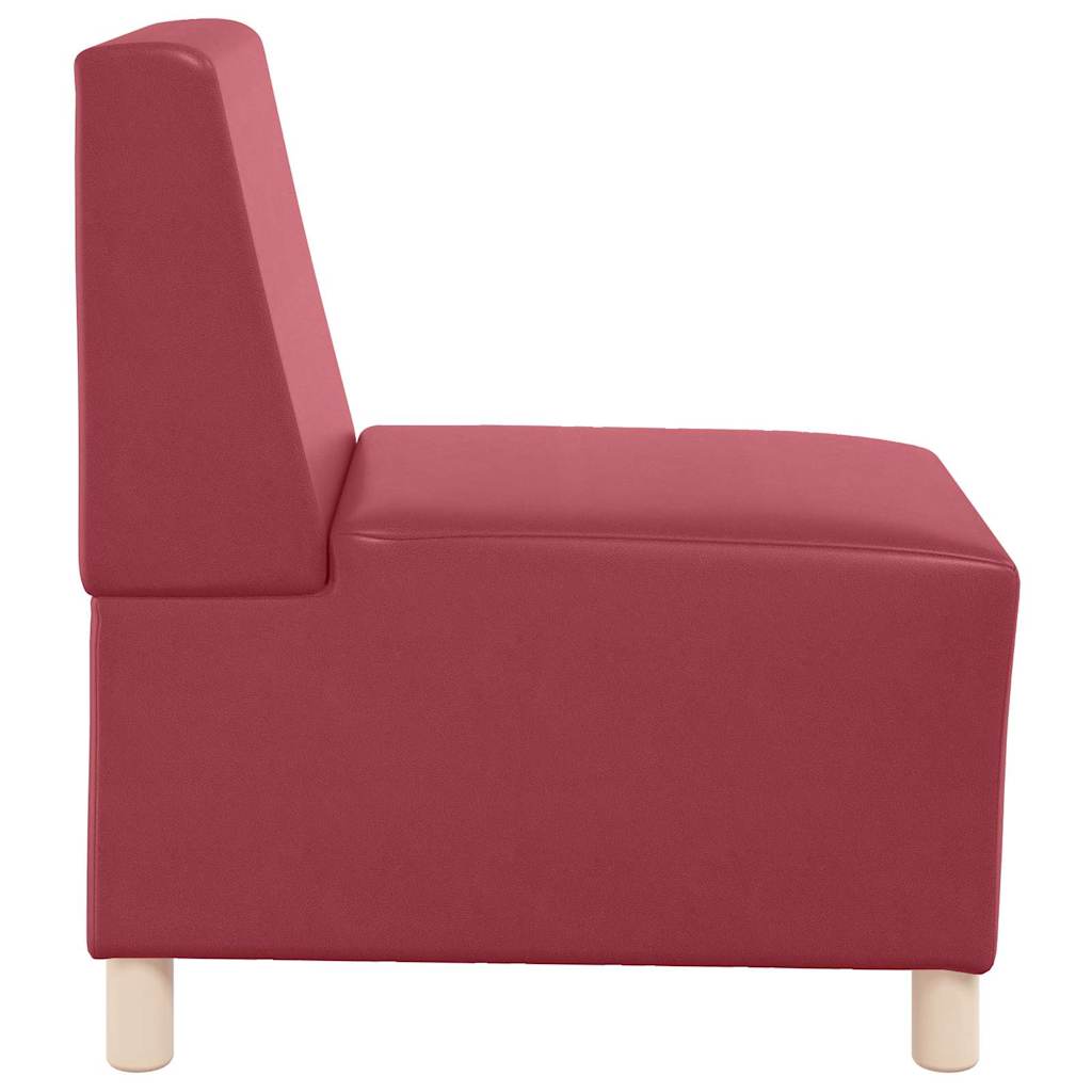 Modulsofa Enhed Uden Arme 2 Pcs Vinrød 55 X 74 X 82 Cm Lysegrå Og Mørkegrå