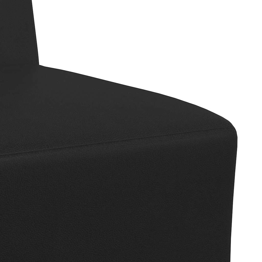 Modulsofa Enhed Uden Arme 2 Pcs Sort 55 X 74 X 82 Cm Faux Læder Lysegrå Og Mørkegrå