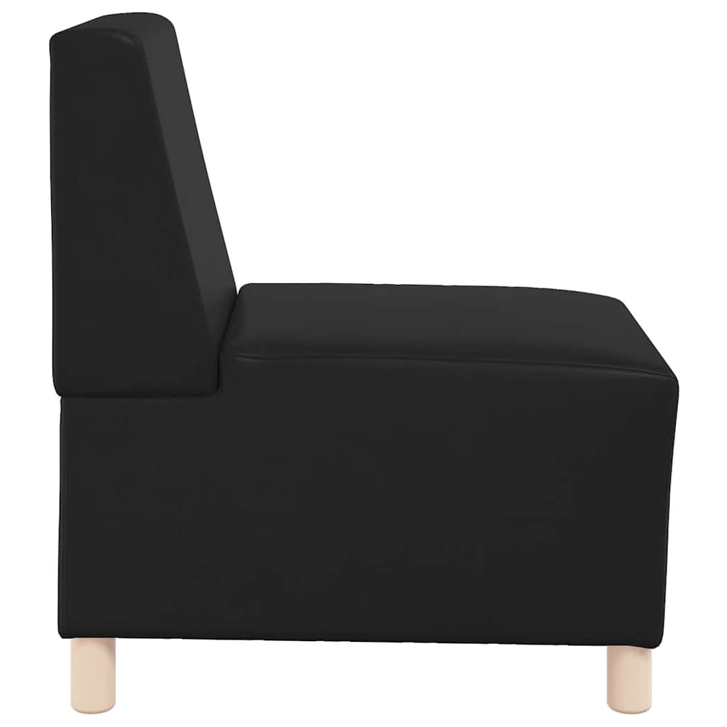Modulsofa Enhed Uden Arme 2 Pcs Sort 55 X 74 X 82 Cm Faux Læder Lysegrå Og Mørkegrå