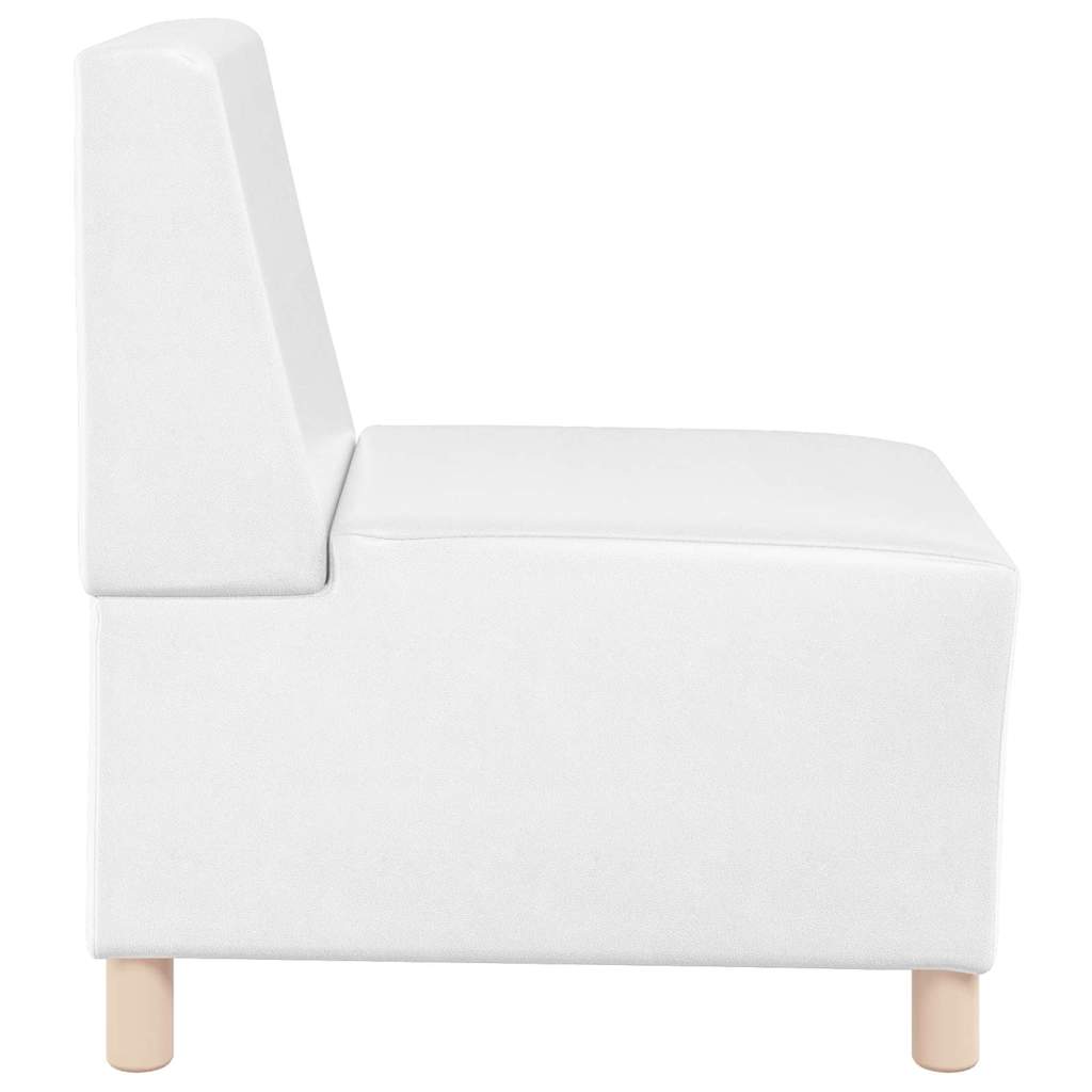 Modulsofa Enhed Uden Arme 2 Pcs Hvid 55 X 74 X 82 Cm Faux Læder Lysegrå Og Mørkegrå