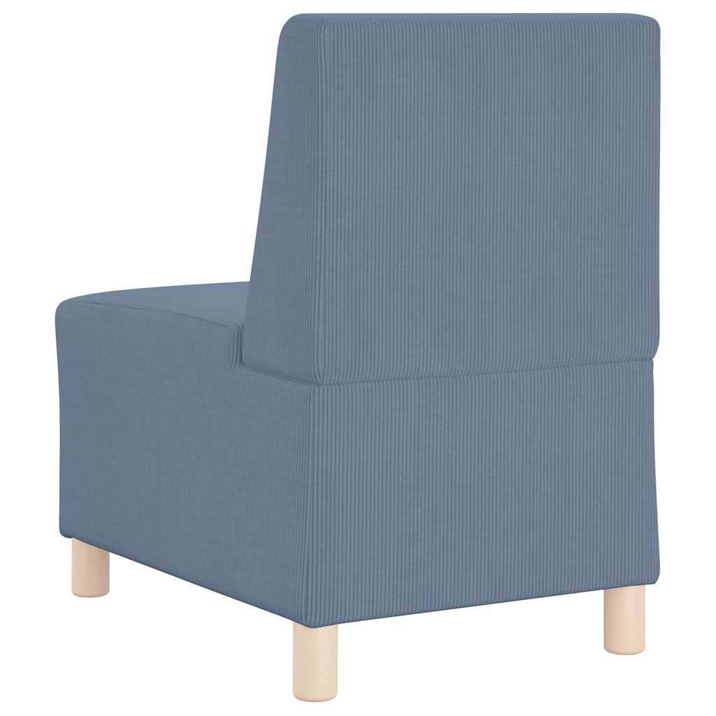 Modulsofa Enhed Uden Arme 2 Pcs Blå 55 X 74 X 82 Cm Velourstof Lysegrå Og Mørkegrå