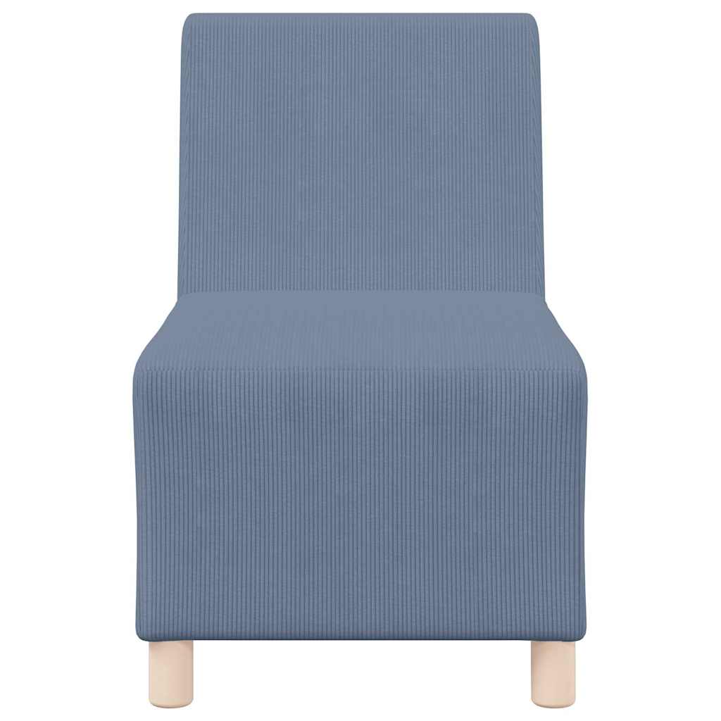 Modulsofa Enhed Uden Arme 2 Pcs Blå 55 X 74 X 82 Cm Velourstof Lysegrå Og Mørkegrå
