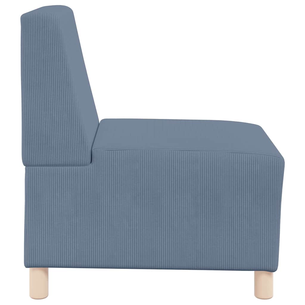 Modulsofa Enhed Uden Arme 2 Pcs Blå 55 X 74 X 82 Cm Velourstof Lysegrå Og Mørkegrå