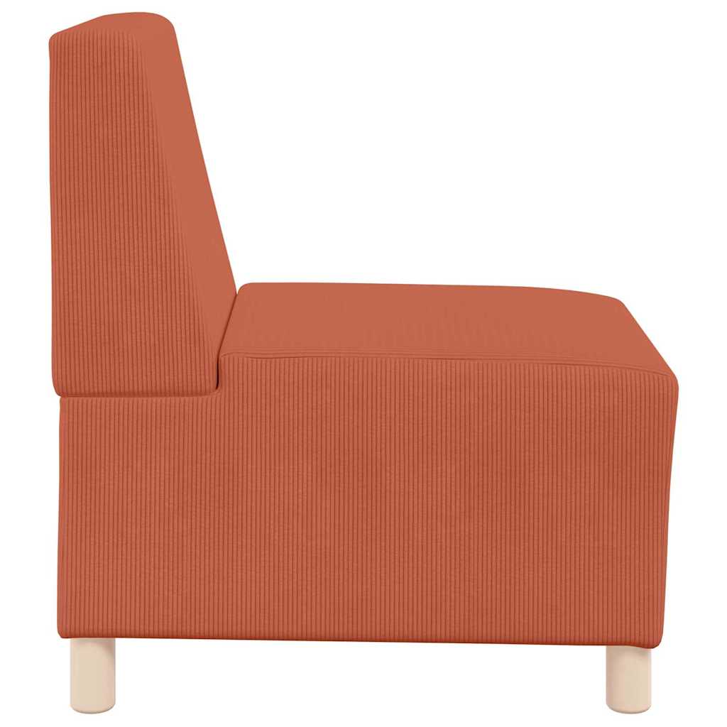 Modulsofa Enhed Uden Arme 2 Pcs Orange 55 X 74 X 82 Cm Lysegrå Og Mørkegrå