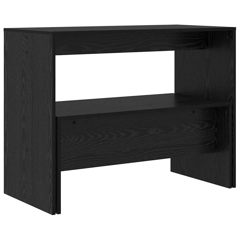 Spisestuesæt 2 Pcs Sort Eg 97 X 47 X 75 Cm Konstrueret Træ