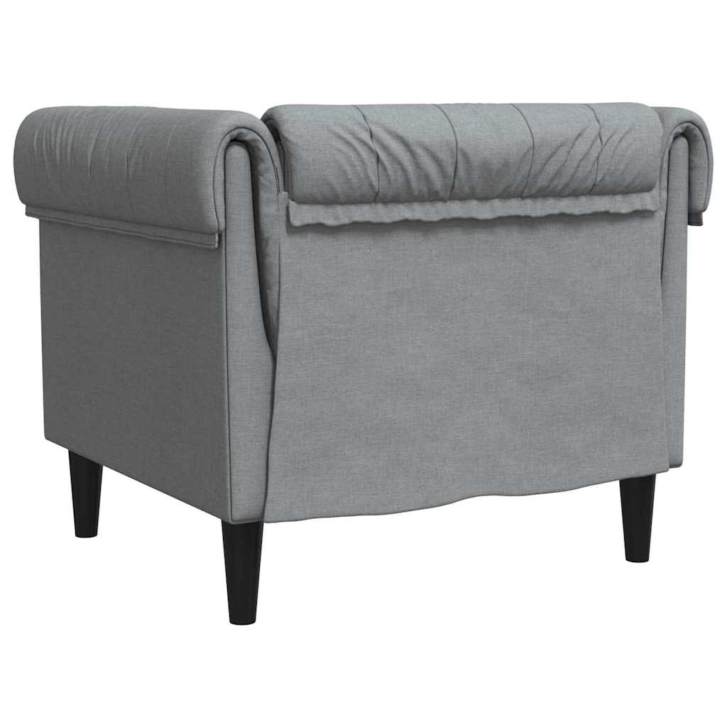 Chesterfield Sofa Stol Andet Lysegrå 78.5 X 74.5 X 74.5 Cm Stof
