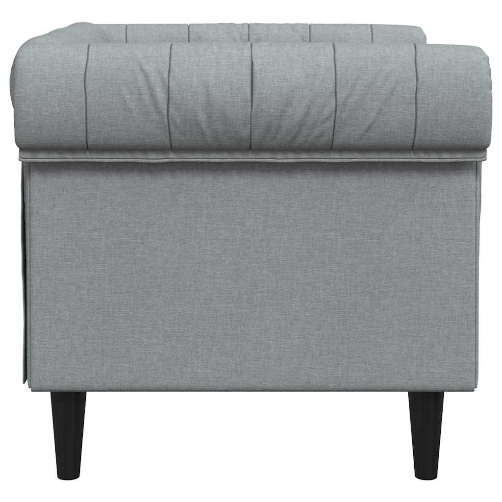 Chesterfield Sofa Stol Andet Lysegrå 78.5 X 74.5 X 74.5 Cm Stof