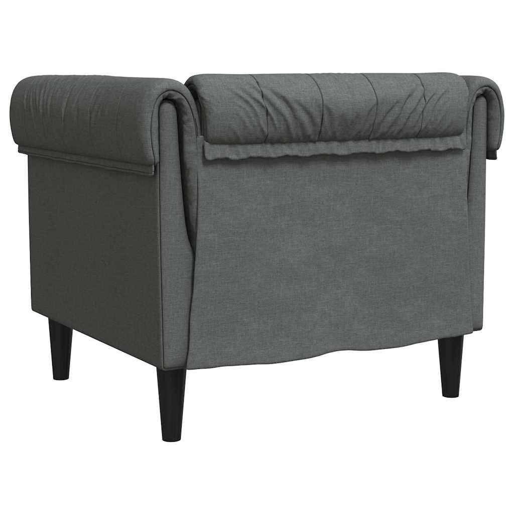 Chesterfield Sofa Stol Mørkegrå 78.5 X 74.5 X 74.5 Cm Stof