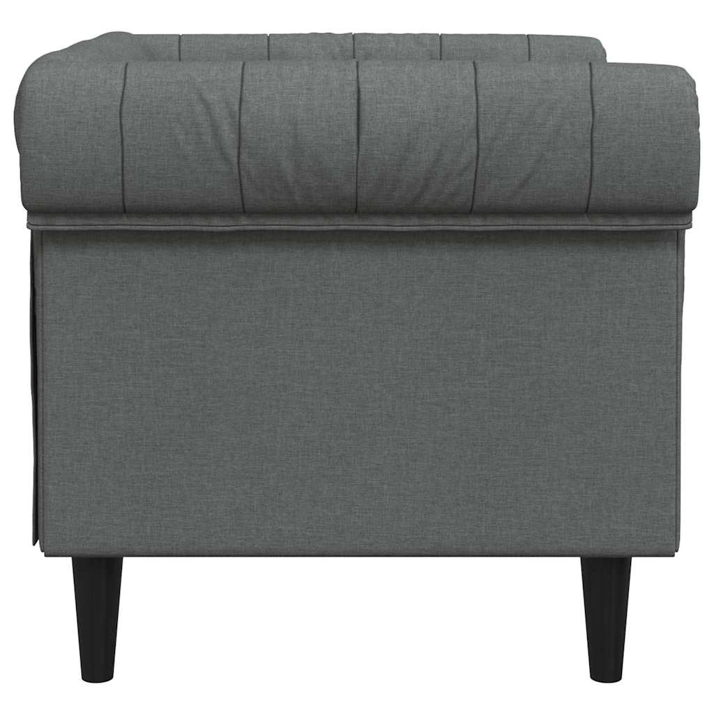 Chesterfield Sofa Stol Mørkegrå 78.5 X 74.5 X 74.5 Cm Stof