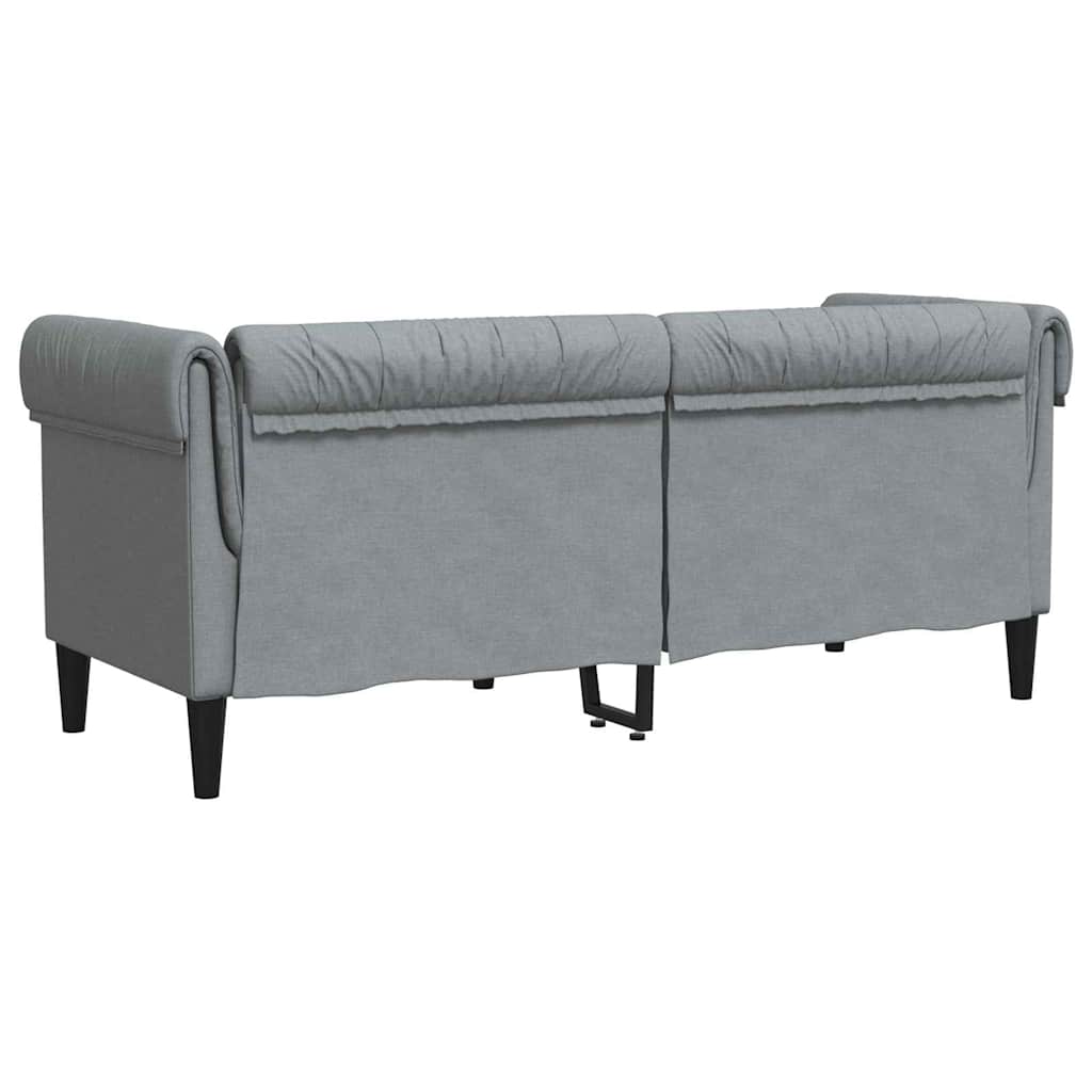 Chesterfieldsofa Med Pude Lysegrå 182.5 X 74.5 X 74.5 Cm Stof