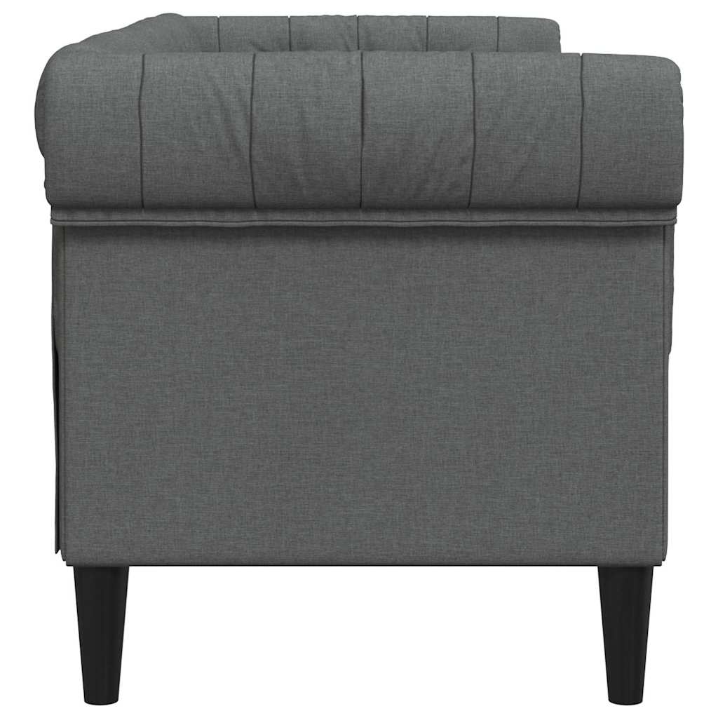 Chesterfieldsofa Med Pude Mørkegrå 182.5 X 74.5 X 74.5 Cm Stof