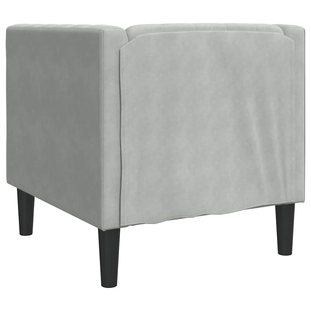 Chesterfield Sofa Stol Andet Lysegrå 71 X 74.5 X 70.5 Cm Fløjl