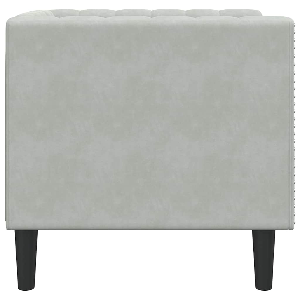 Chesterfield Sofa Stol Andet Lysegrå 71 X 74.5 X 70.5 Cm Fløjl