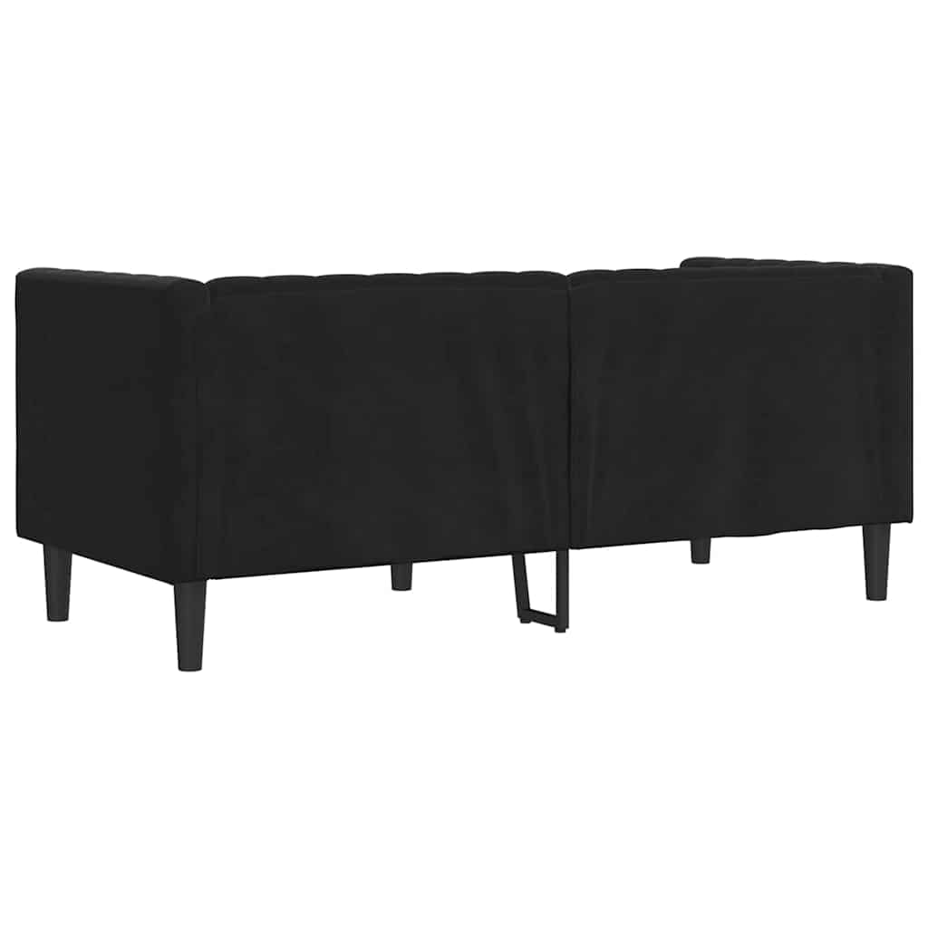 Chesterfieldsofa Med Pude Andet Sort 174 X 74.5 X 70.5 Cm Fløjl