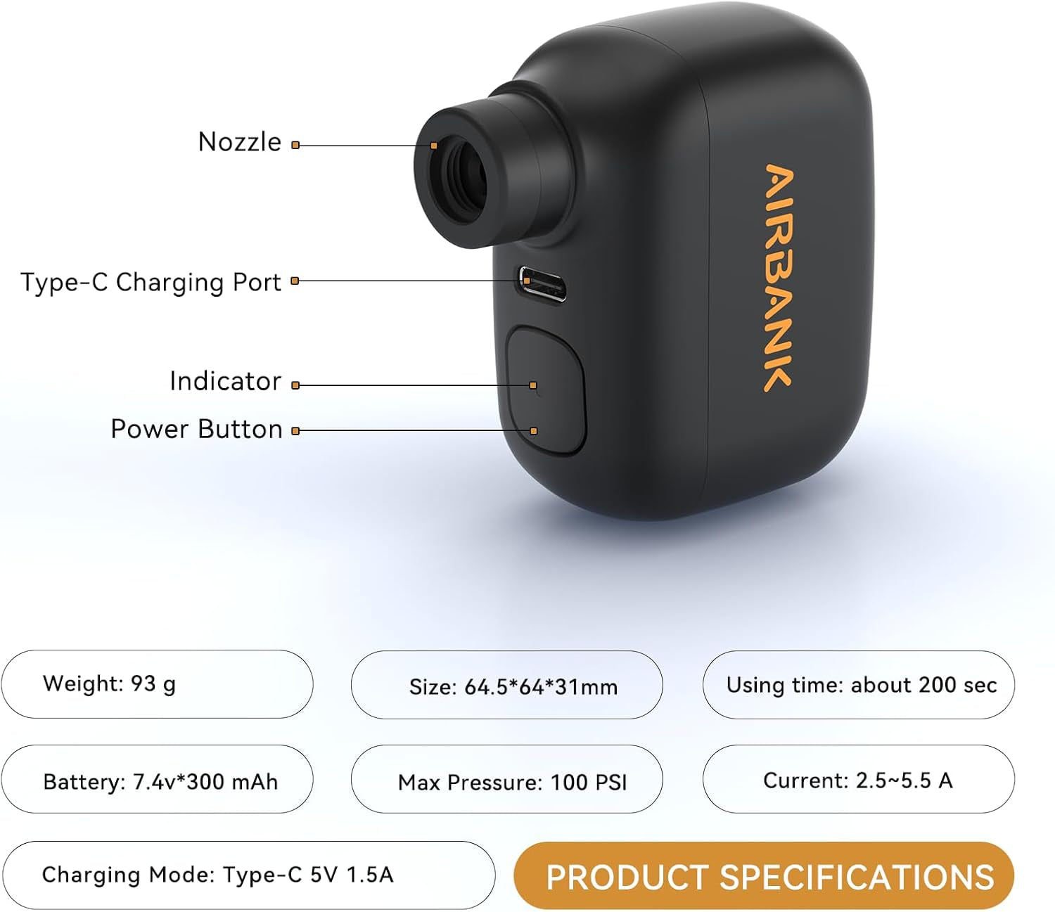 AIRBANK Mini-Cykel pumpe