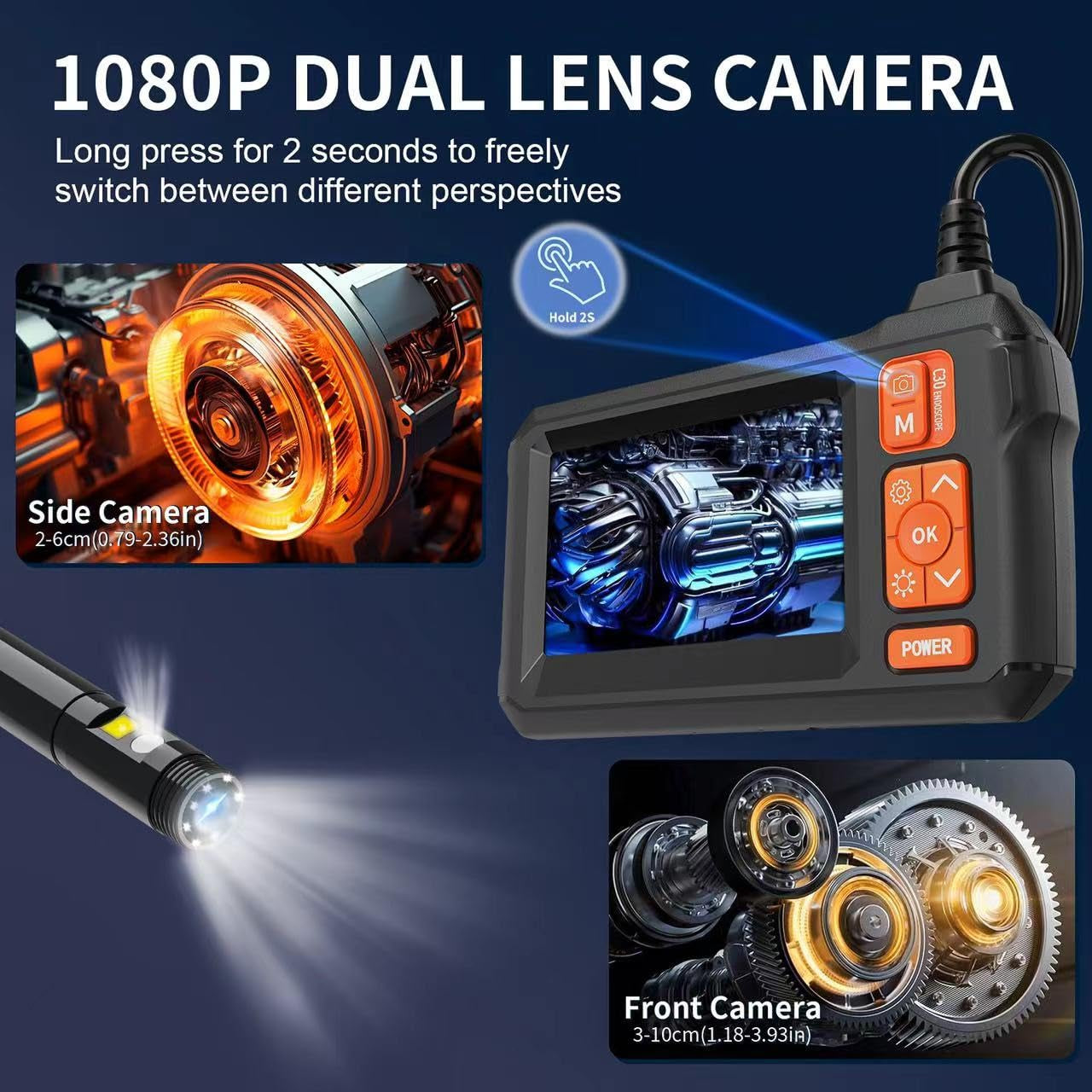 Dual Lens 1080 HD Inspektionskamera