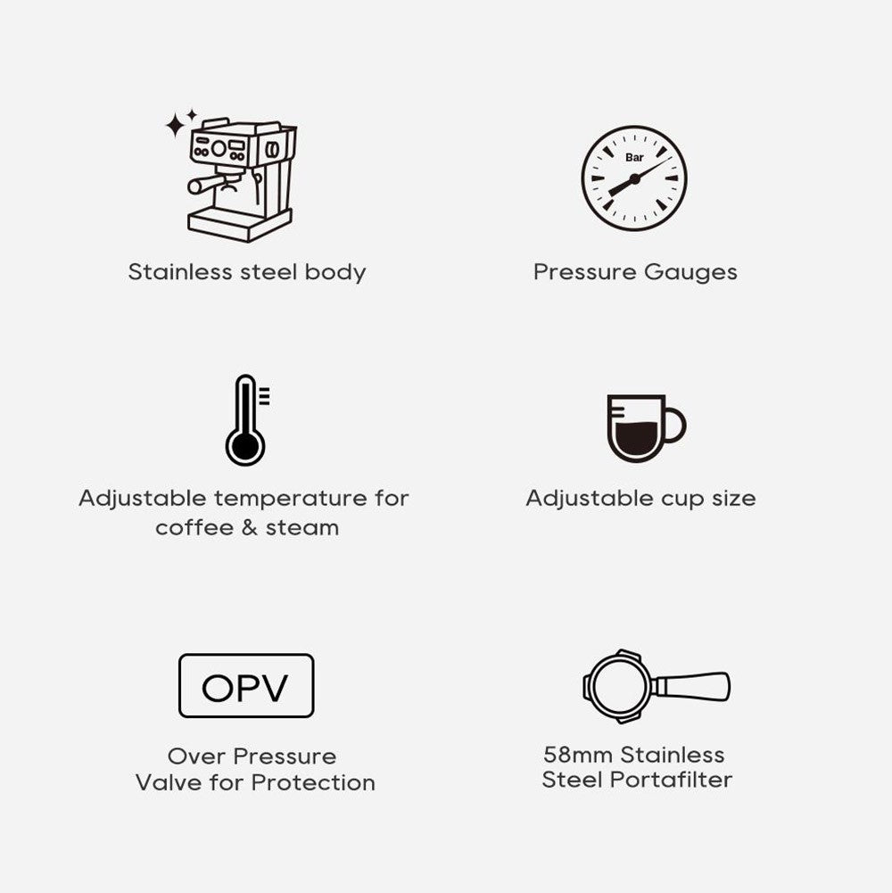 HiBREW H10A Semi-Automatisk Espressomaskine