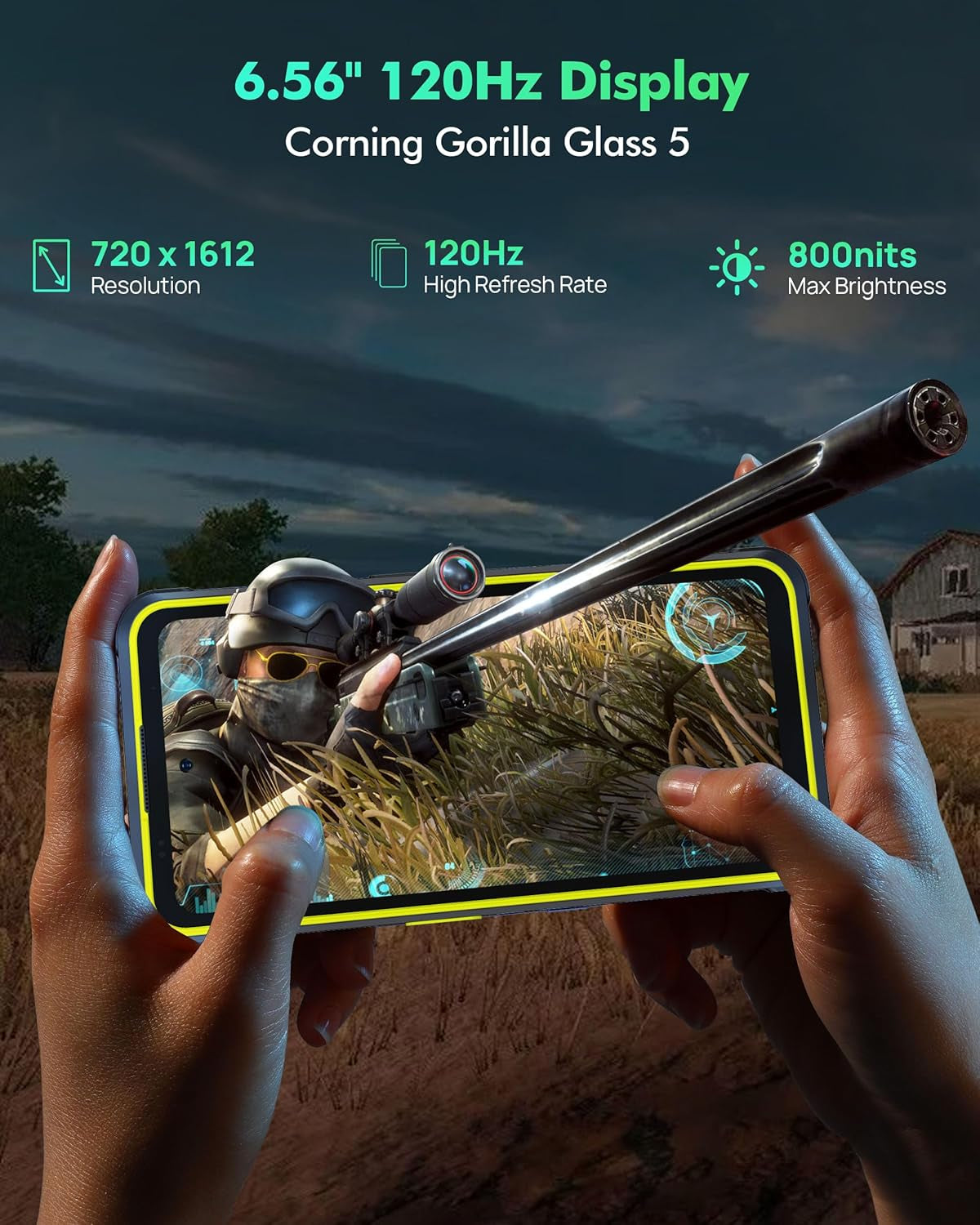 Ulefone Armor X31 Pro 5G Outdoor Smartphone 2025, 16GB+256GB/SD-2TB Android 14 Mit Blendende Taschenlampe 64MP + 25MP Kamera 6,56” 120Hz 6050Mah Handy 3-Slots/Gps/Face Id/Fingerprint/Otg/Nfc Schwarz