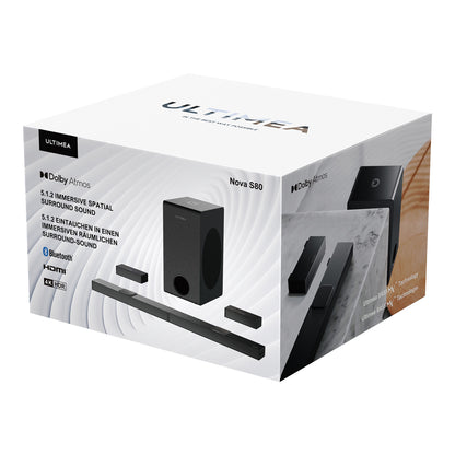 Ultimea Nova S80 – 5.1.2 Dolby Atmos Soundbar med 360° Surround & Trådløs Subwoofer