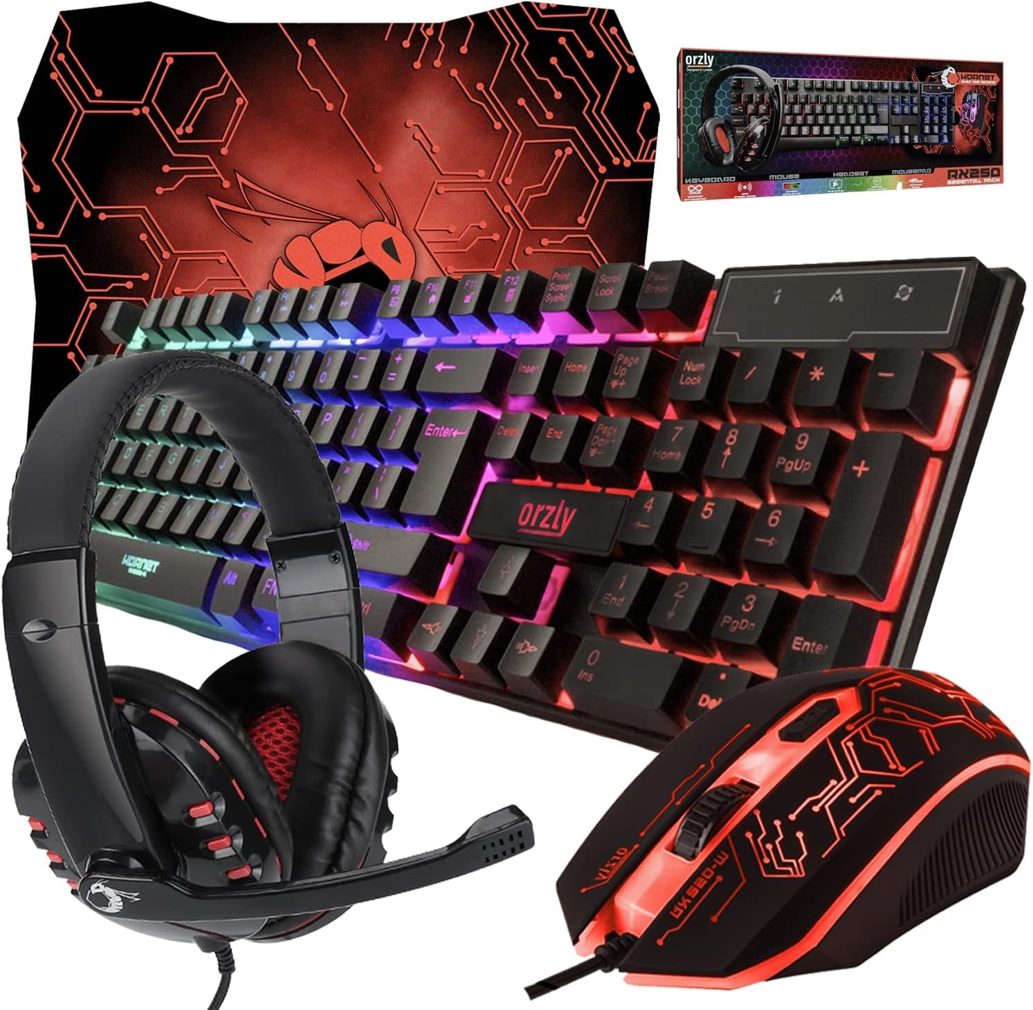 Tastatur- og musesæt Gaming RX250 4-i-1 PC-pakke kombination